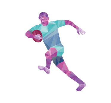 Store enrouleur sport joueur de rugby géométrique - TenStickers