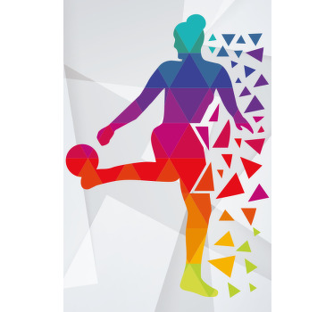 Store enrouleur sport joueur de football géométrique - TenStickers