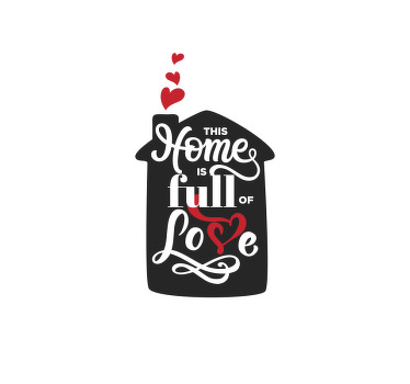 Store enrouleur romantique signe de la maison pleine d'amour - TenStickers