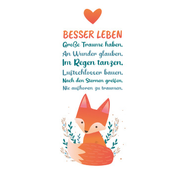 Rollo mit Sprüchen Fuchs besseres leben - TenStickers