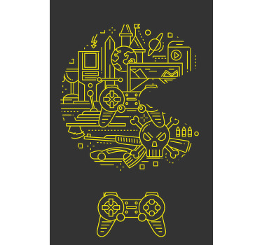 Stores monstres Jeu de pac jaune - TenStickers