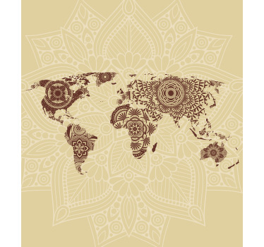 Store carte du monde style mandala - TenStickers