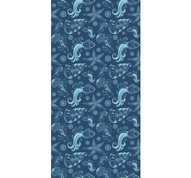 Ocean Fauna Pattern animal roller blind - TenStickers