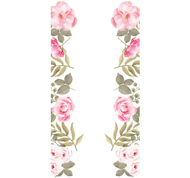 Cortina roller flores rosas suaves y ruborizadas - TenVinilo