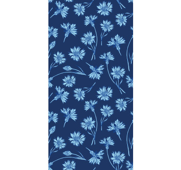 Stores salon Fleurs bleu marine - TenStickers