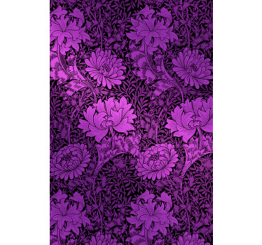 Purple botanical motif floral blind - TenStickers