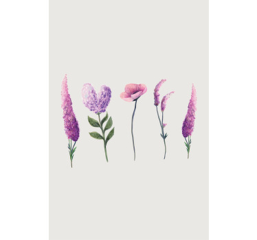 Rollo mit Blumen Lila blumenzeichnungen - TenStickers