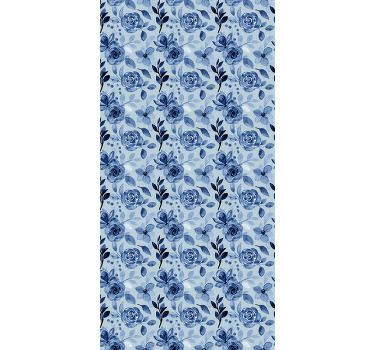 Rollo Fenster Blumen und Pflanzen blaue anordnung - TenStickers