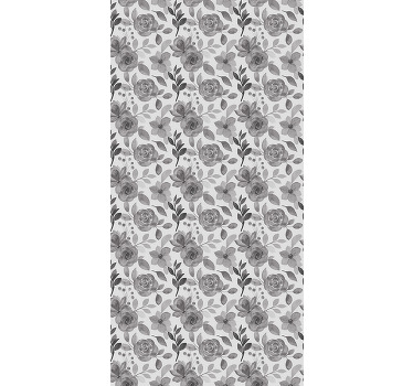Store enrouleur fleur fleurs grises élégantes - TenStickers
