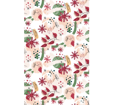 Abstrakt med blommor blomma rullgardin - Tenstickers