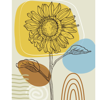 Blomma växt illustration blomma rullgardin - Tenstickers