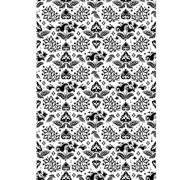 Quadrados polir cortinas de flores tradicionais - TenStickers