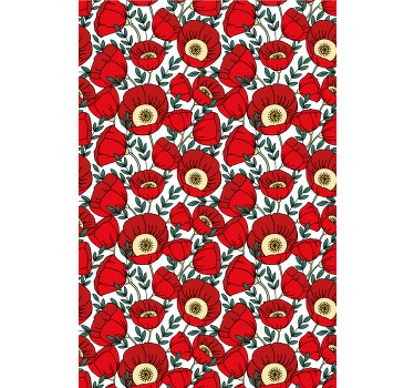 Cortina roller flores patrón de cachorros rojos - TenVinilo