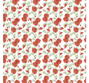 Rollo Fenster Blumen rotes mohnmuster - TenStickers