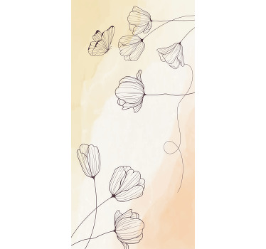 Rollo Fenster Blumen aquarell blumenumriss - TenStickers