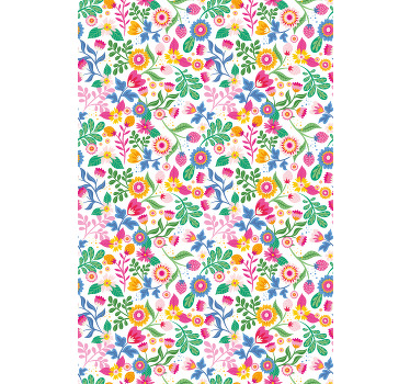 Rulou geam flori și plante motiv botanic vibrant - TenStickers