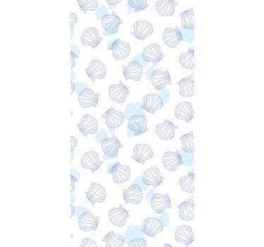 Store enrouleur animaux motif coquillage bleu - TenStickers