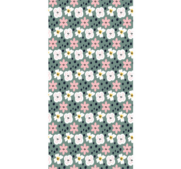 Estor moderno Patrón de flor de margarita y narciso - TenVinilo