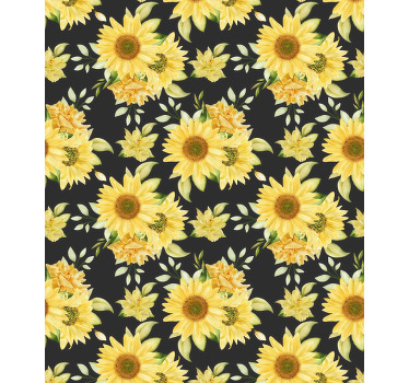 Rollo Fenster Blumen und Pflanzen sonnenblumen-blumenmuster - TenStickers
