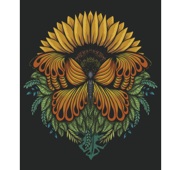 Motiv slunečnice Motýlí roleta - TenStickers