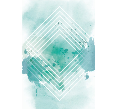 Geometrisch aquarelpatroon moderne raambekleding - TenStickers