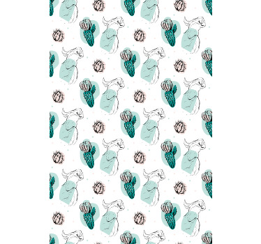 Tropisk papegoja och kaktusmönster rullgardin - Tenstickers