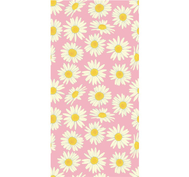 Estores enrollable flores patrón de margaritas en flor - TenVinilo