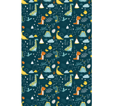 Speeltijd met dinosaurussenthema raambekleding dinosaurus - TenStickers