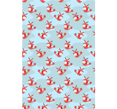 Red helicopter pattern children room roller blind - TenStickers