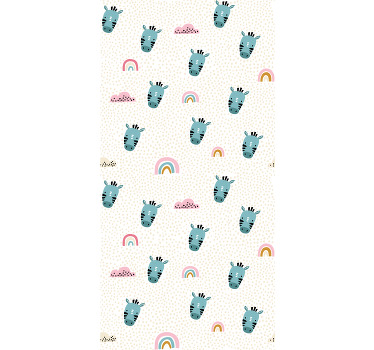 Blue zebras and rainbows children room roller blind - TenStickers