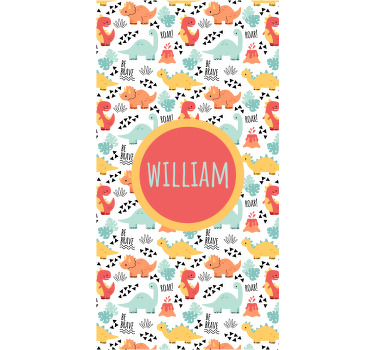 Baby dinosaurier med cirkel namn Rullgardin dinosaurie - Tenstickers