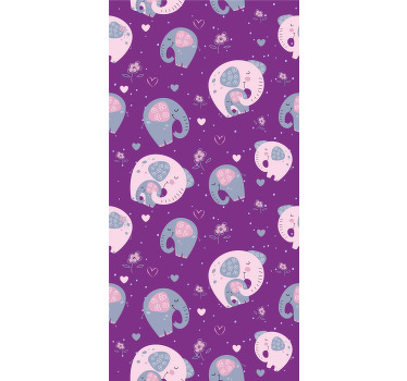 Rolo zavjese životinje slatki uzorak slona - TenStickers