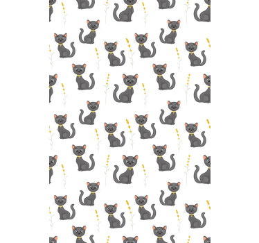 Söt katt med krage barns rullgardin - Tenstickers