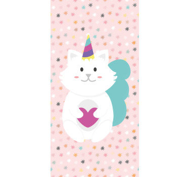 Store enrouleur animaux chat blanc mignon - TenStickers