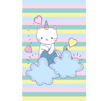 Stores enfants Chat licorne sur les nuages - TenStickers