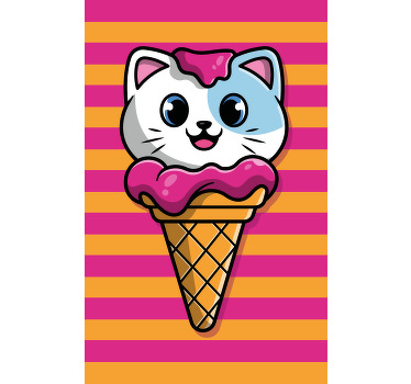 Söt katt i glass barn rullgardin - Tenstickers