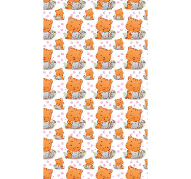 Baby cat patterns children room roller blind - TenStickers