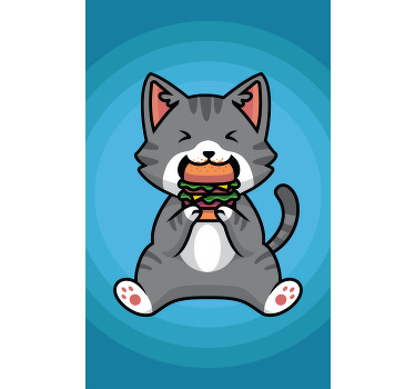 Rolo zavjese životinje sretna mačka jede - TenStickers