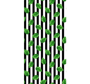Stores enrouleurs fleurs et plantes motif rayé feuillu - TenStickers