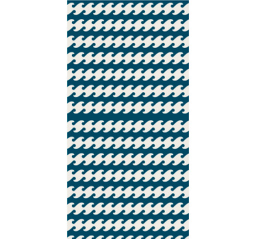 Japan wave illustration  Living room blind - TenStickers