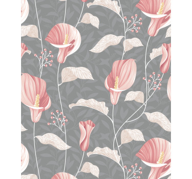 Cortina roller flores elegante arreglo floral - TenVinilo