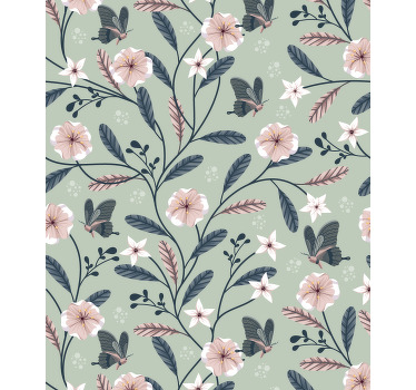 Tenda a rullo soggiorno farfalla che vola su un ramo - TenStickers