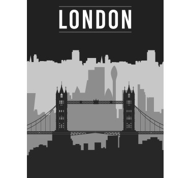 Rollo mit Zeichnungen Schwarz-graue skyline von london - TenStickers
