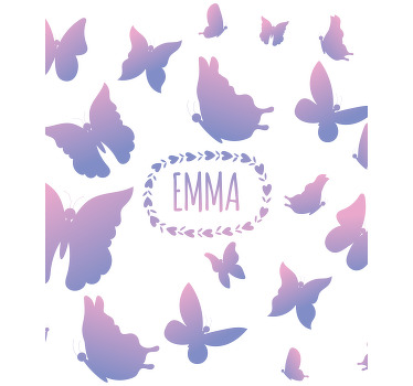 Lilla sommerfugle rullegardin - TenStickers