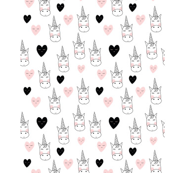 Minimalist unicorn hearts blind children - TenStickers