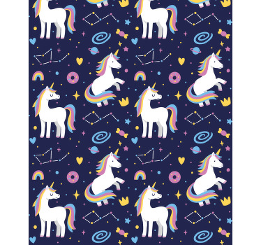 Unicorn pattern with symbols Childrens blind - TenStickers