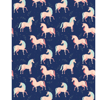 Söt enhörning designmönster barn rullgardin - Tenstickers