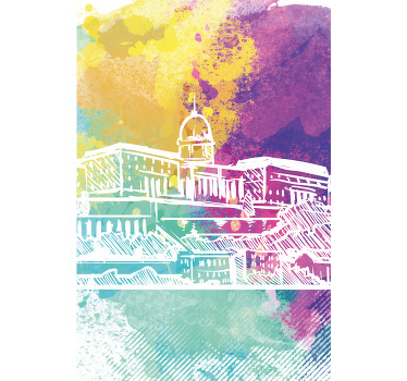 Budapest színes skyline eredeti Sávroló - TenStickers