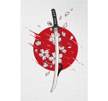 Stores originaux épée japonaise et sakura - TenStickers