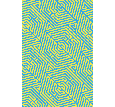 Retro sininen ja keltainen kuvio rullaverho - Tenstickers